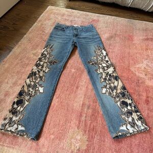 Roberto Cavalli animal print denim